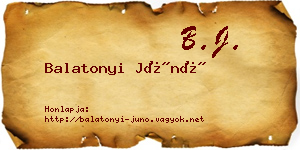 Balatonyi Júnó névjegykártya